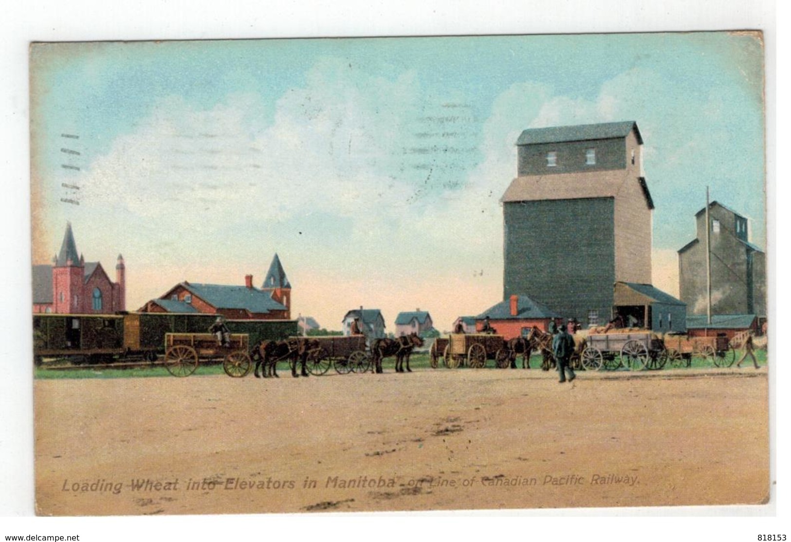 Loading Wheat Into Elevators In Manitoba  On Line Of Canadian Pacific Railway 1908 - Autres & Non Classés