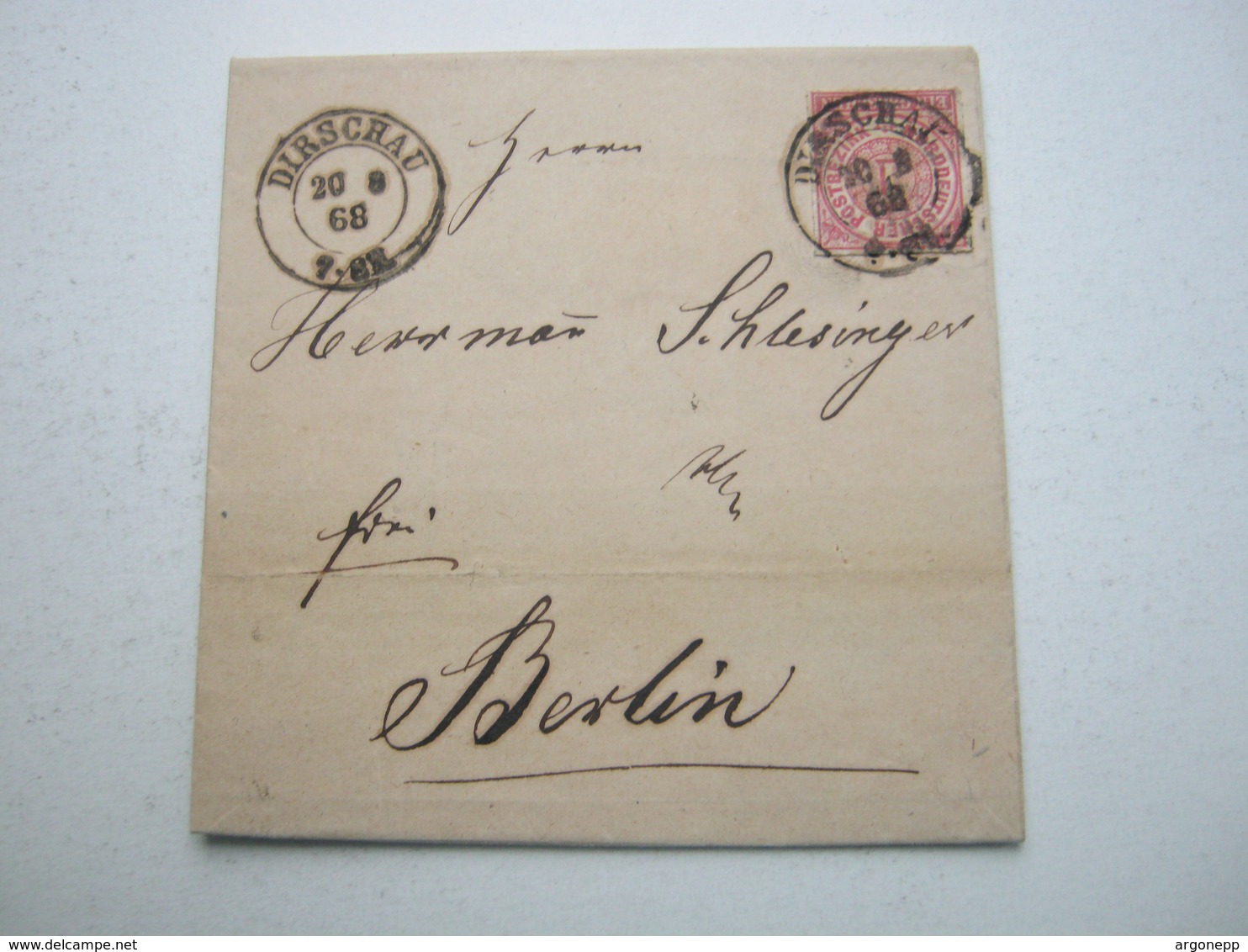 1868 , DIRSCHAU , Klarer   Stempel Auf Brief Mit Inhalt - Otros & Sin Clasificación