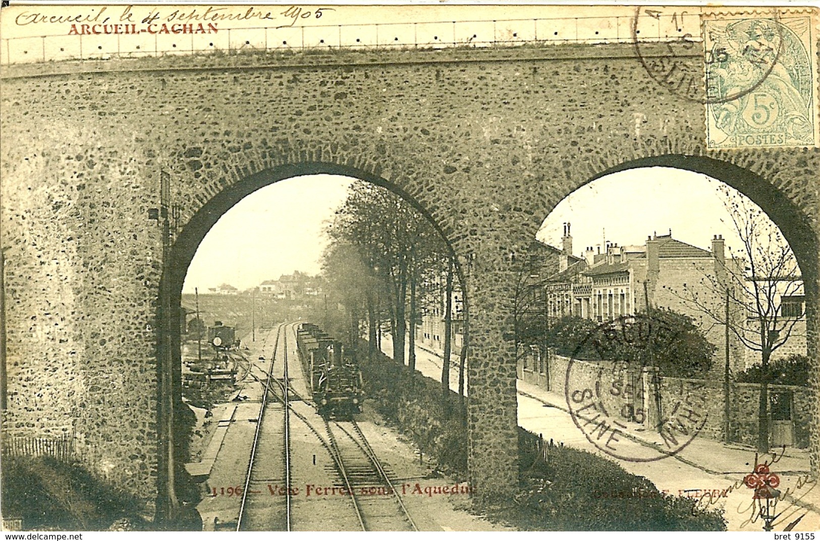 94 ARCUEIL CACHAN VOIE FERREE SOUS L AQUEDUC EN 1905 - Arcueil