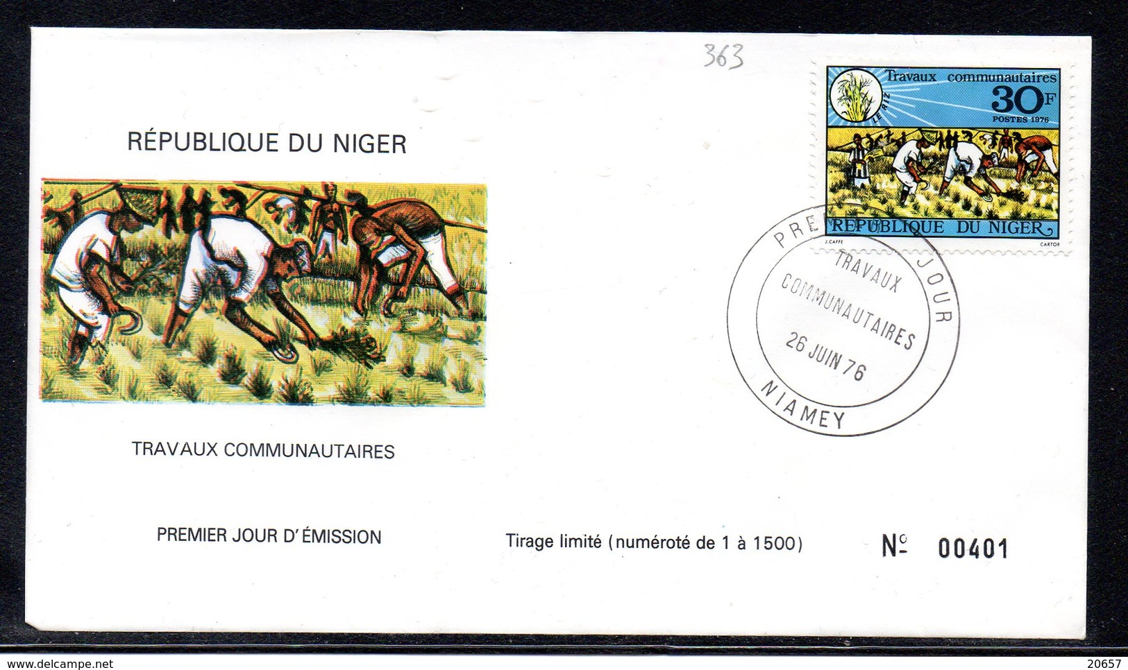 Niger 0363 Fdc Travaux Communautaires , Culture Du Riz - Agricoltura