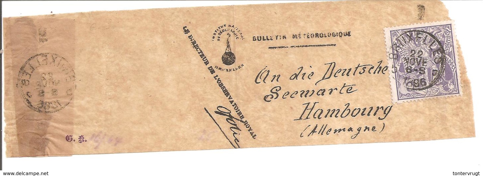 Expo Brussel 1896 5c COB71 Enkel-Seul. Sur Bande L'Observatoire-Météo-Géographie Vers Hamburg SEEWARTE TB!! - 1894-1896 Tentoonstellingen