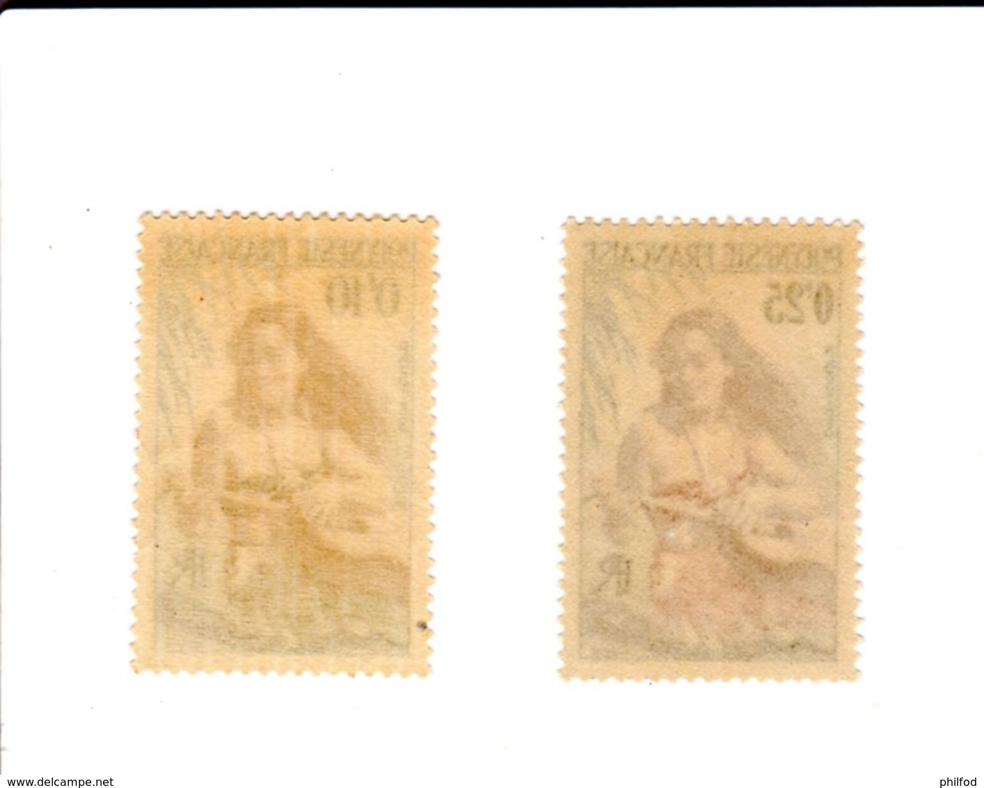1958 - Polynésie Française - Joueuse De Guitare - 0F10 Et 0F25 - Neuf - Unused Stamps
