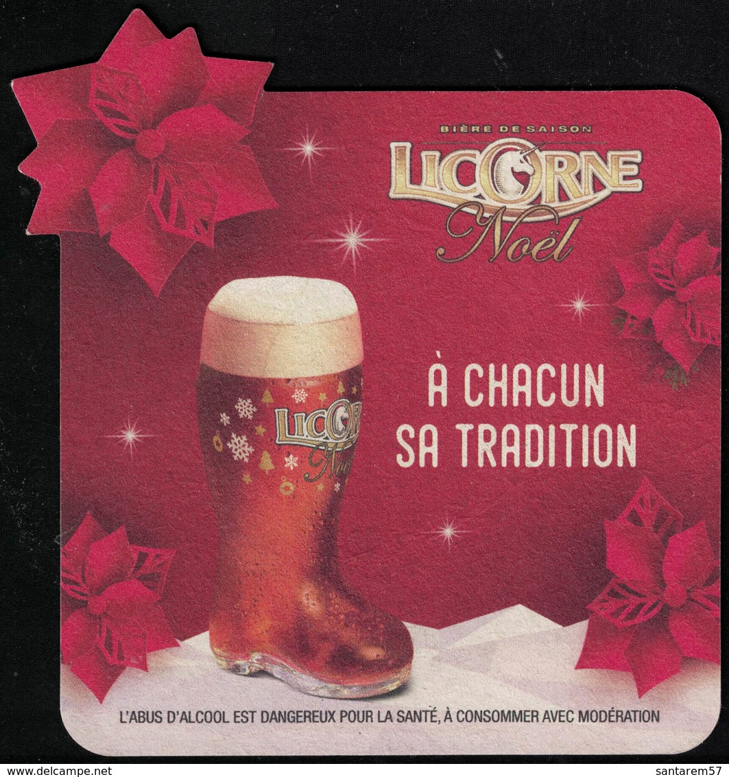 France Sous Bock Beermat Coaster Bière Beer Licorne De Noël à Chacun Sa Tradition - Bierdeckel