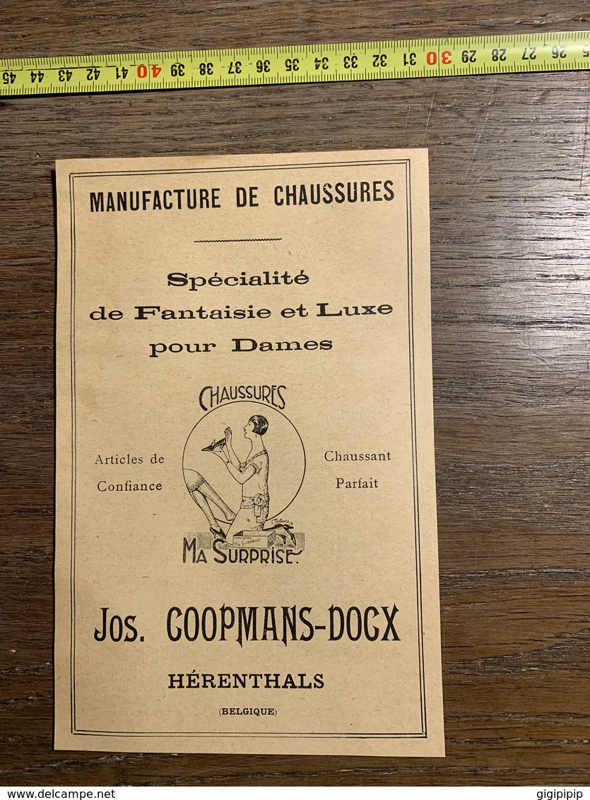 1927 PUBLICITE CHAUSSURES MA SURPRISE JOSEPH COOPMANS DOCX HERENTHALS EMILE VITAL DANIEL LA BOUVERIE - Collections