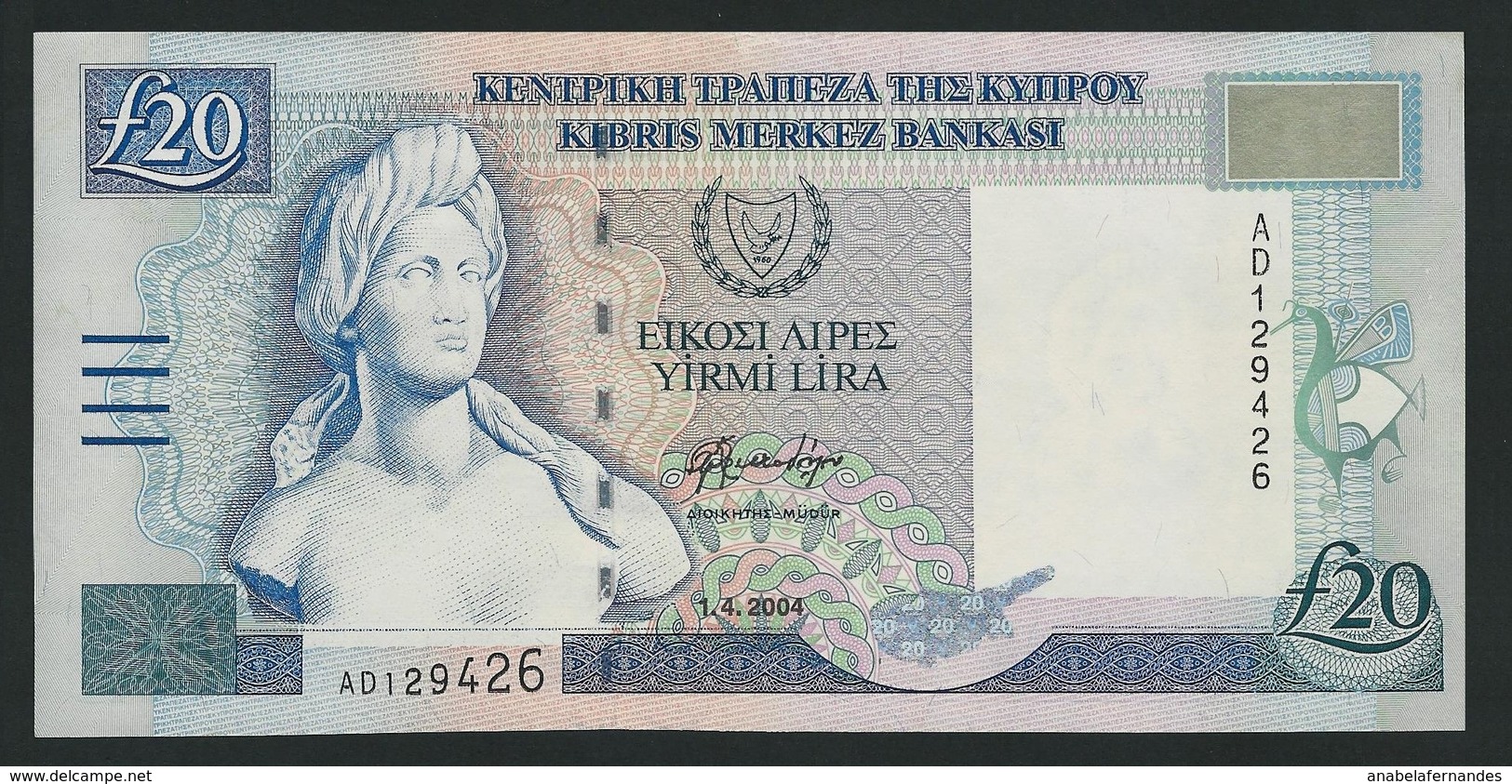 CYPRUS 20 POUNDS 2004 UNC - Cyprus