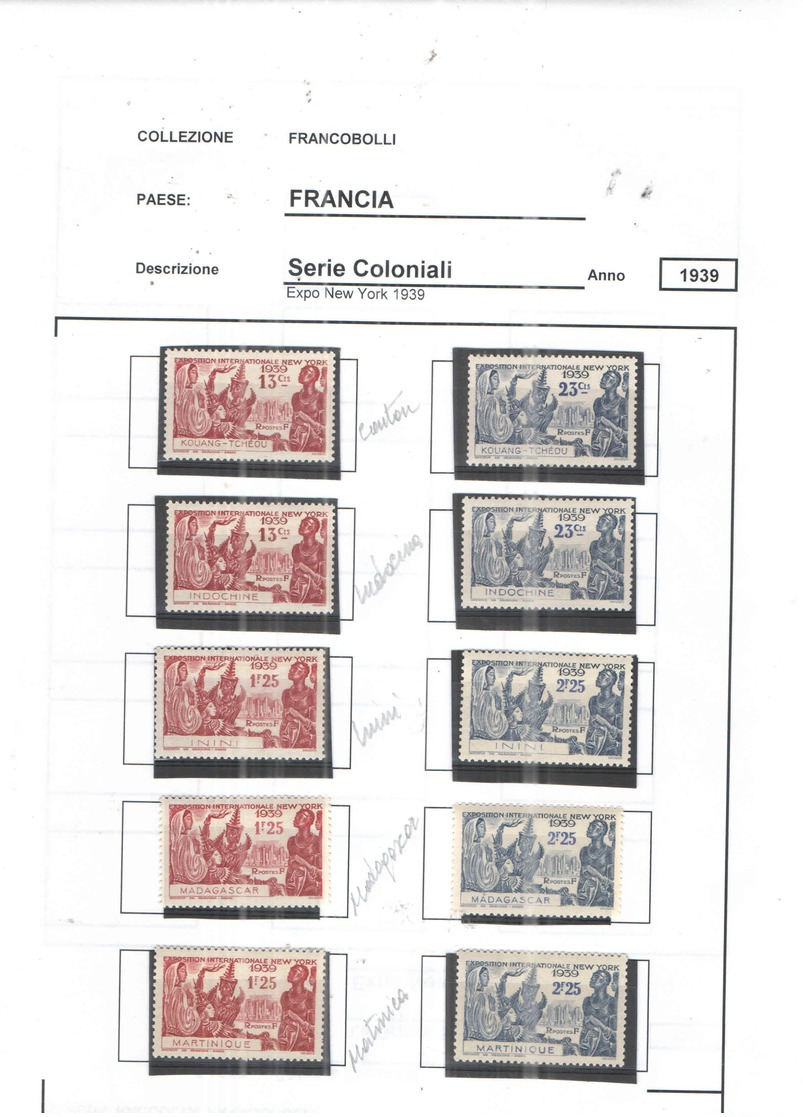 Kouang Tcheou Fr. PO 1939 Emissione Fiera N.York Scott.133+134+See Scan On Scott.Page; - Unused Stamps