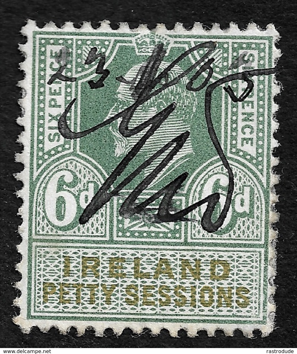 1902 IRELAND - PETTY SESSIONS (13) 6d Green & Olive (1902) - Gebraucht