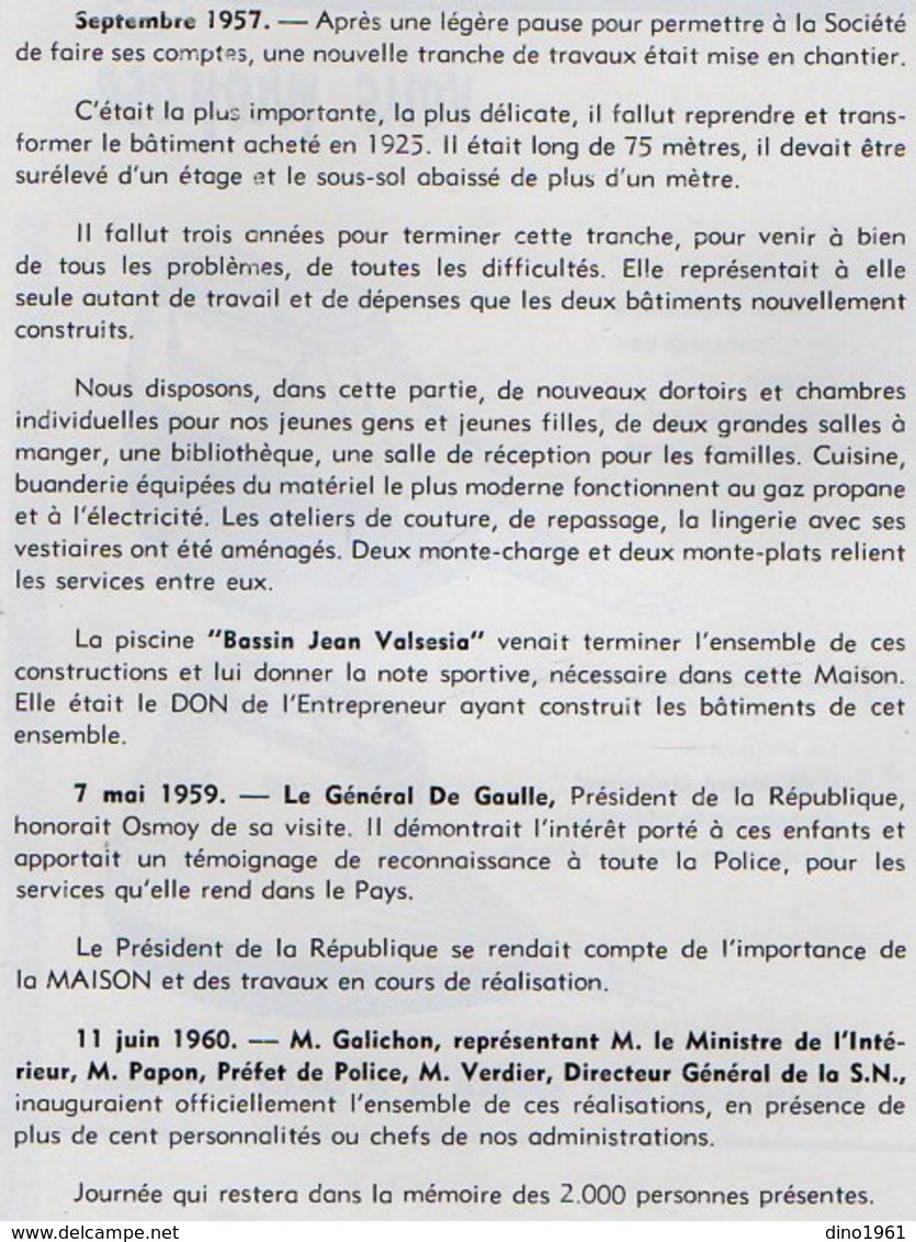 VP16.512 - MILITARIA - 1961 - Portfolio - L'Orphelinat De La Police D' OSMOY ( Hsitorique,Photos & Pubs ......) - Police