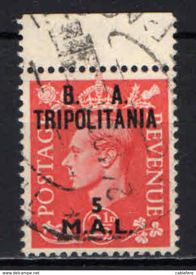 ITALIA - TRIPOLITANIA - 1951 - EFFIGIE DEL RE GIORGIO VI CON SOVRASTAMPA B.A. - COLORI SCURI - USATO - Tripolitania