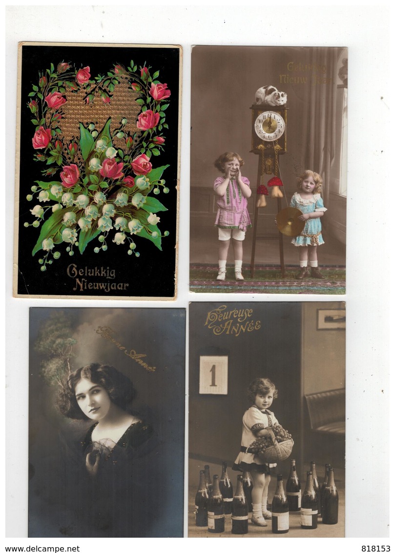 Gelukkig Nieuwjaar Bonne Année 50 Oude Postkaarten De Meeste Geschreven Met Zegel Begin 1900 - 5 - 99 Postkaarten