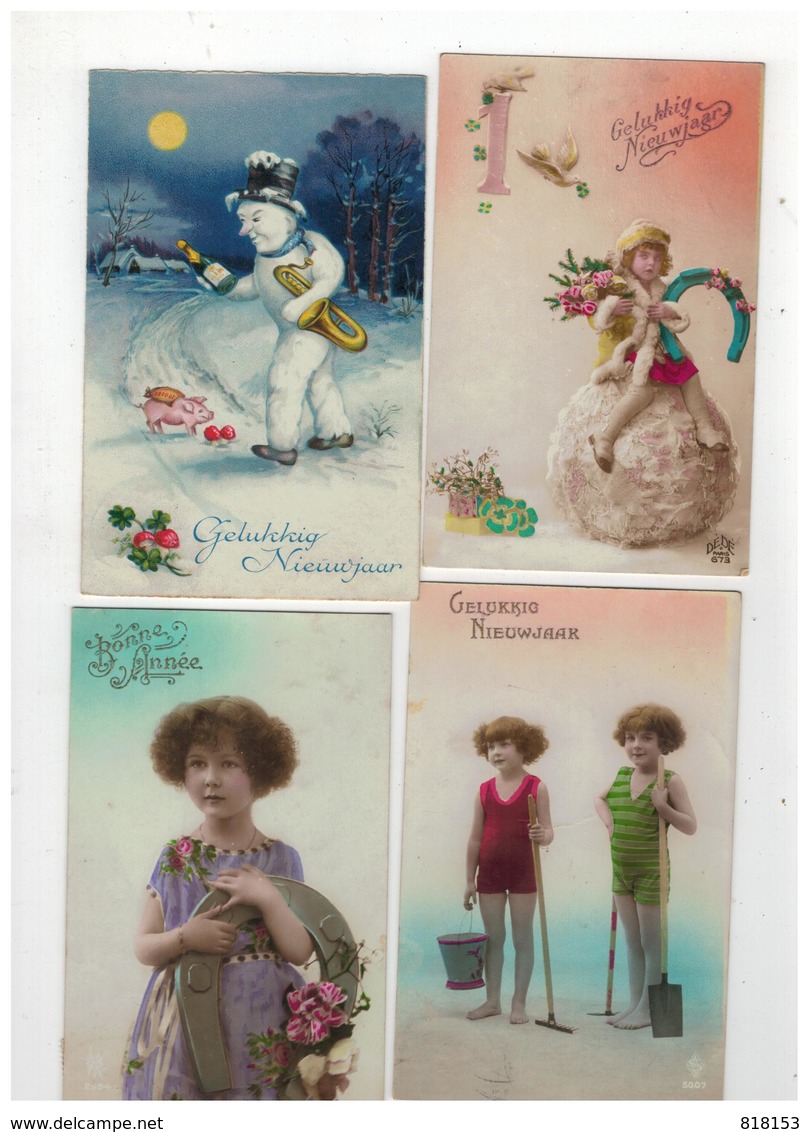 Gelukkig Nieuwjaar Bonne Année 50 Oude Postkaarten De Meeste Geschreven Met Zegel Begin 1900 - 5 - 99 Postales