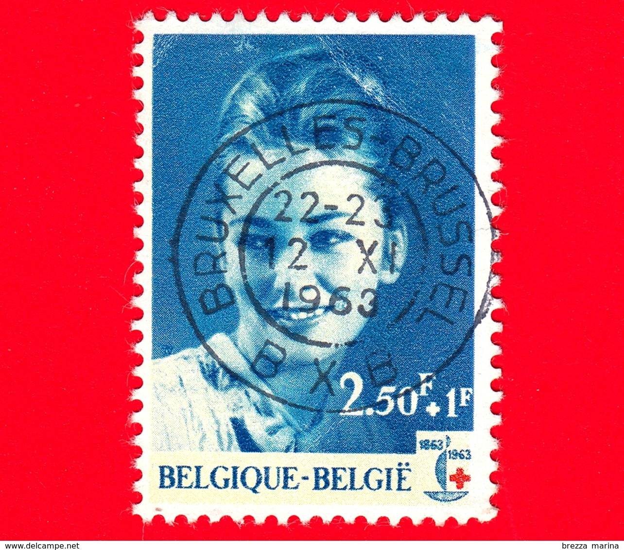BELGIO - Usato - 1963 - Croce Rossa - Red Cross - Principessa Paola - 2.50+1 Fr - Used Stamps