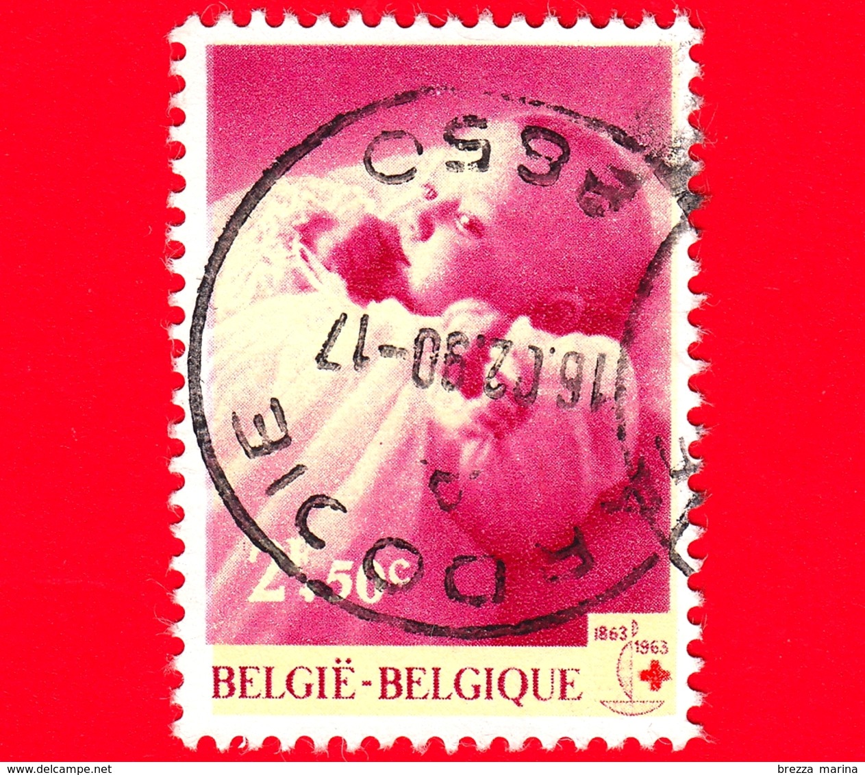 BELGIO - Usato - 1963 - Croce Rossa - Red Cross - Principessa Astrid -2+0.50 Fr - Gebruikt