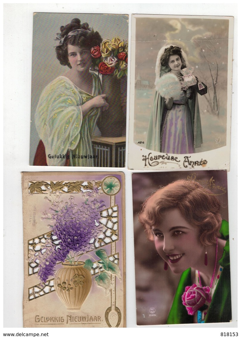 Gelukkig Nieuwjaar Bonne Année 50 Oude Postkaarten De Meeste Geschreven Met Zegel Begin 1900 - 5 - 99 Cartes