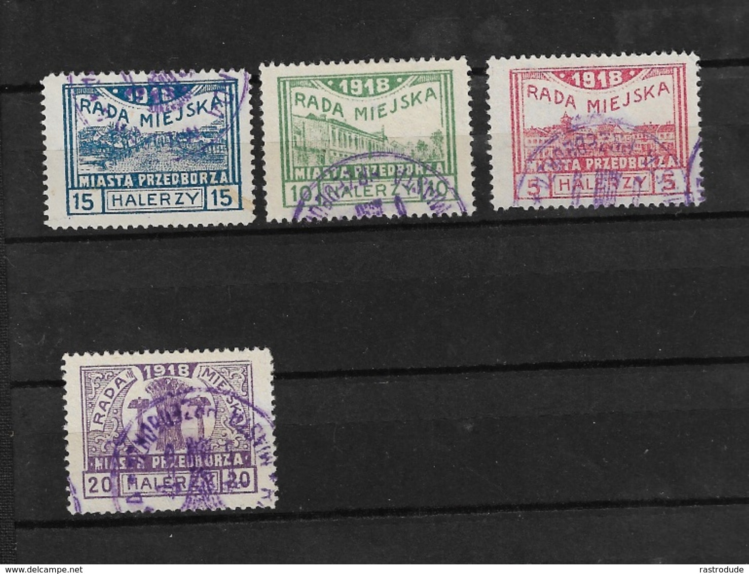 1918 POLAND POLEN - LOCAL STAMPS Przedborz - Small Collection - Sold As Is - Gebraucht