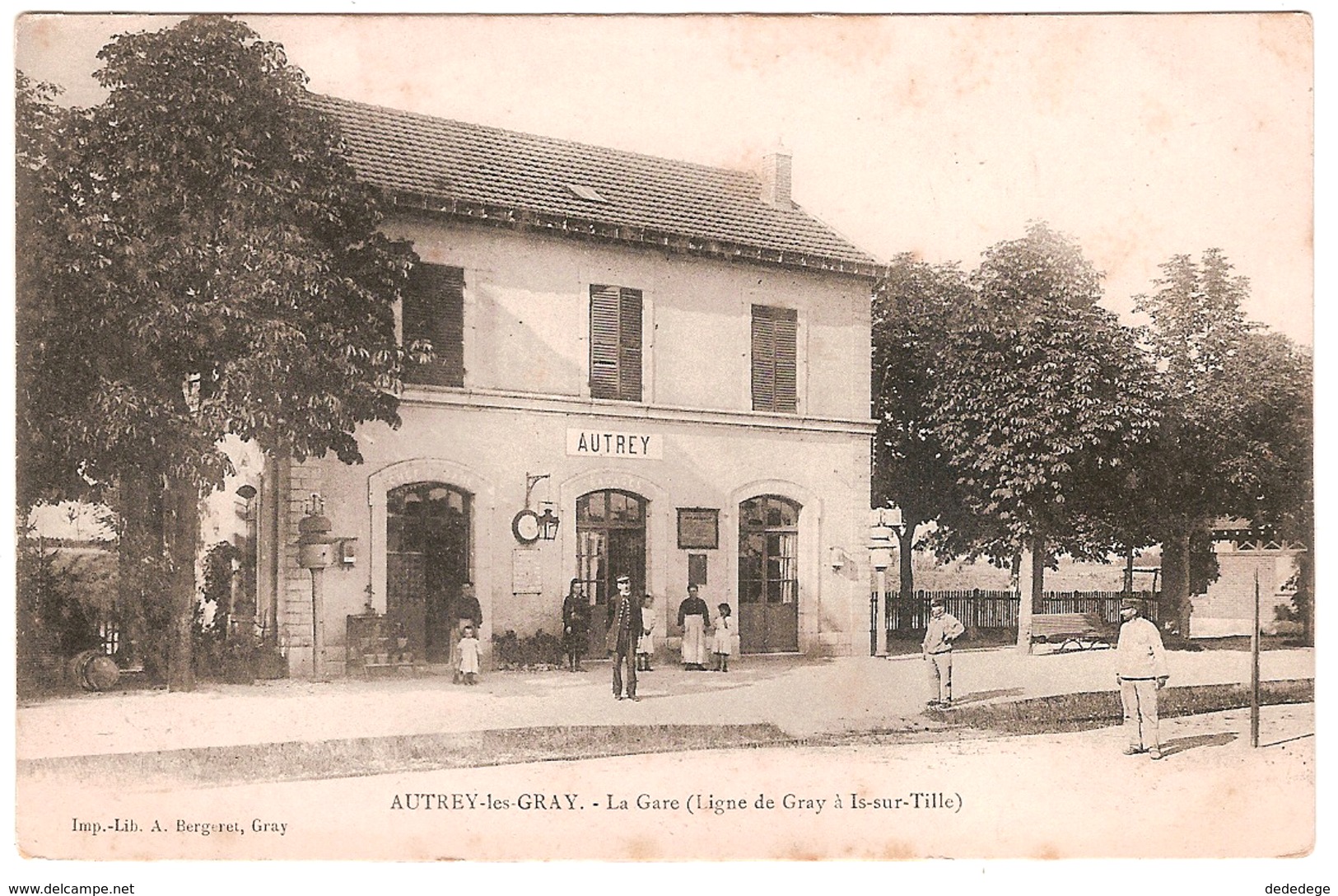 AUTREY-LES-GRAY.LA GARE.(LIGNE DE GRAY A IS-SUR-TILLE) ANIMEE - Andere & Zonder Classificatie