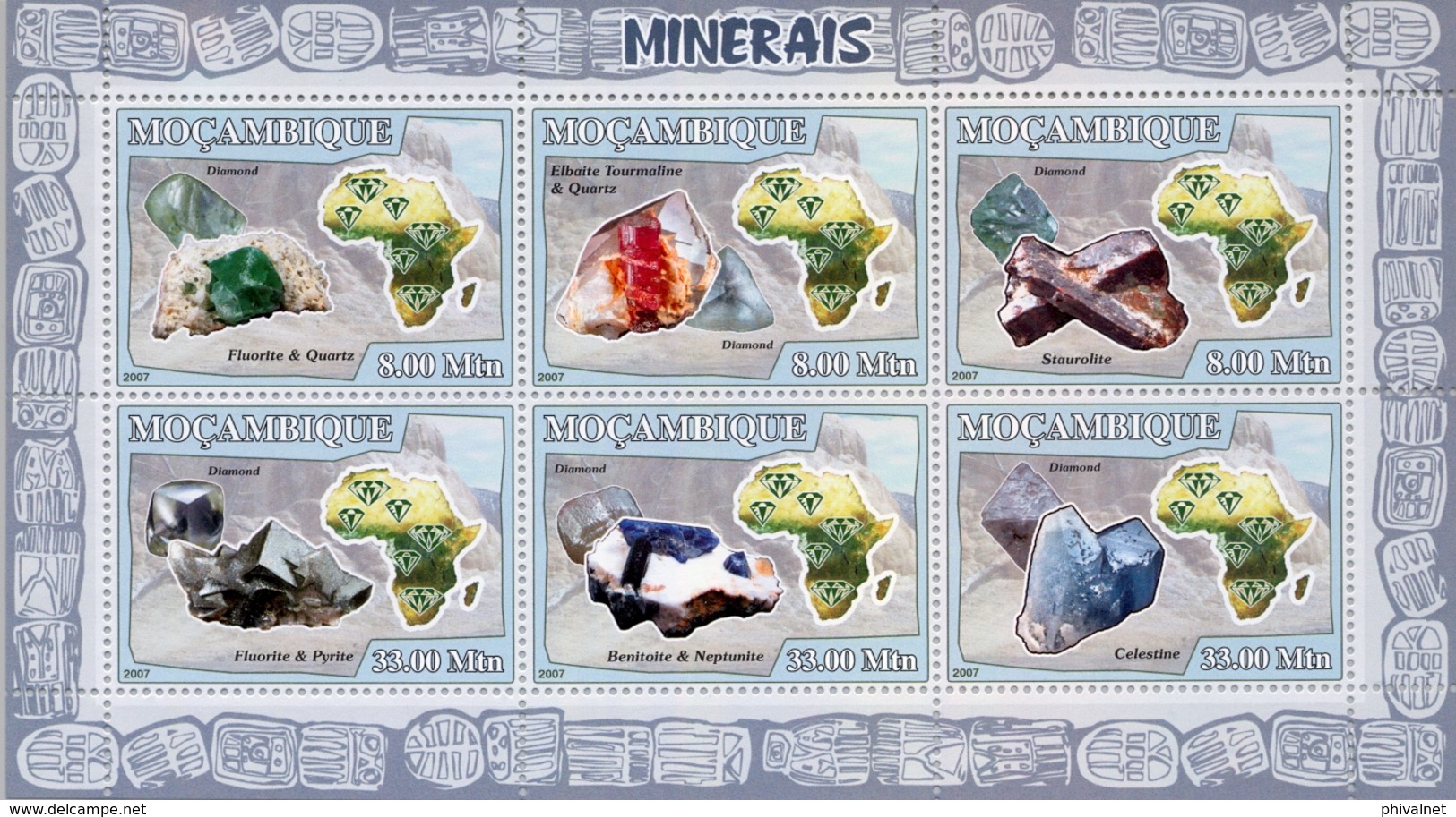 2007 , MOZAMBIQUE , MNH , MINERALES , MINERAUX , MINERALS , GEOLOGIA , MINERIA , GEOLOGY , MINING - Minerales