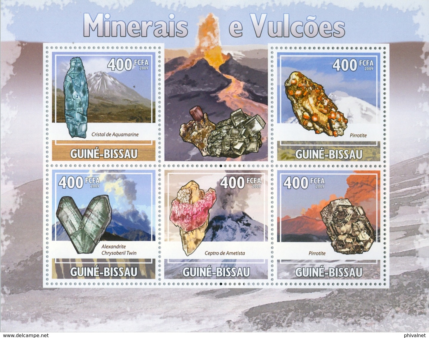 GUINEA BISSAU. , MNH , MINERALES , MINERAUX , MINERALS , GEOLOGIA , MINERIA , GEOLOGY , MINING , VOLCANES , VOLCANO - Mineralen