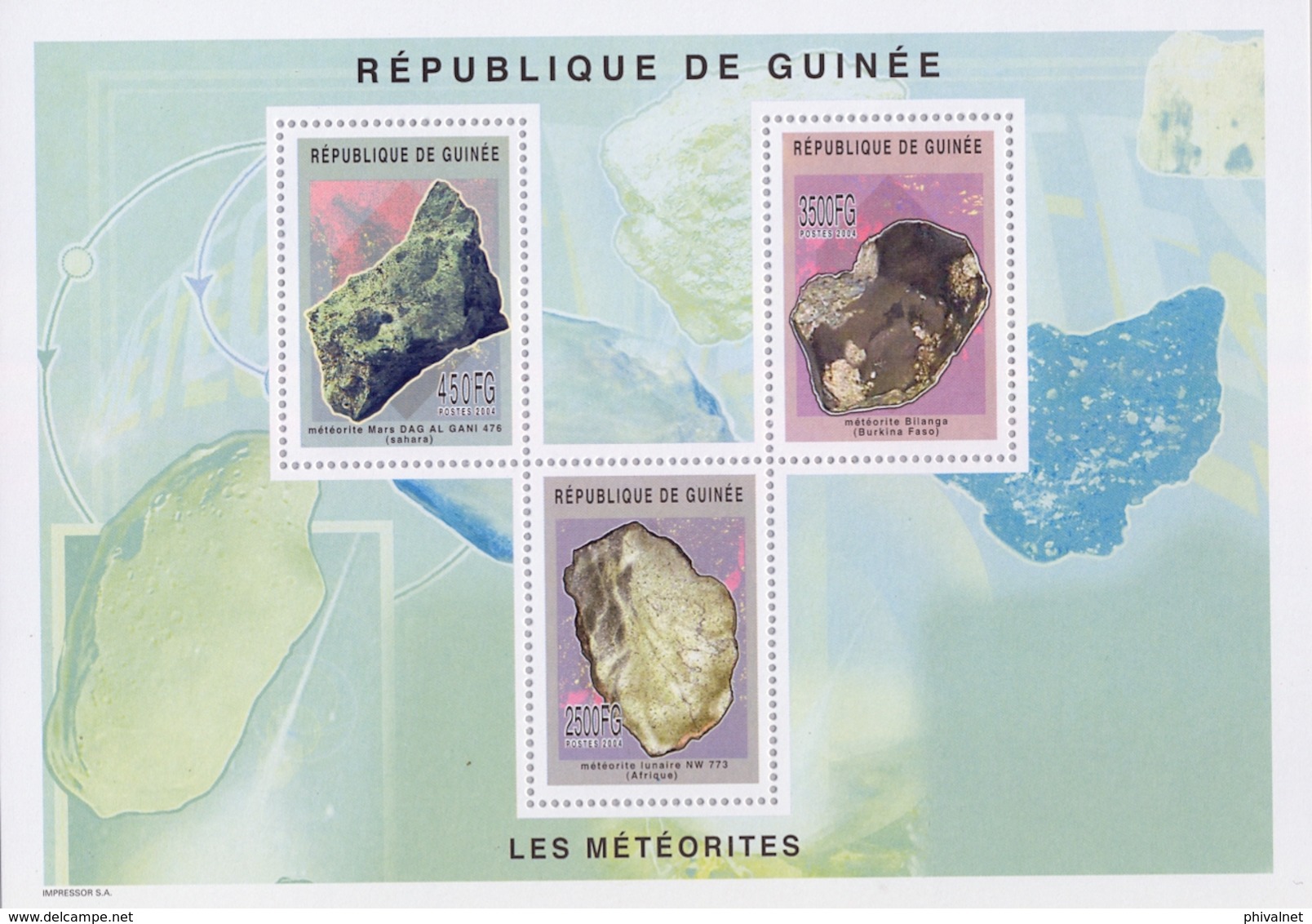 GUINEA REP. , MNH , MINERALES , MINERAUX , MINERALS , GEOLOGIA , MINERIA , GEOLOGY , MINING , METEORITO , METEORITE , - Minerales