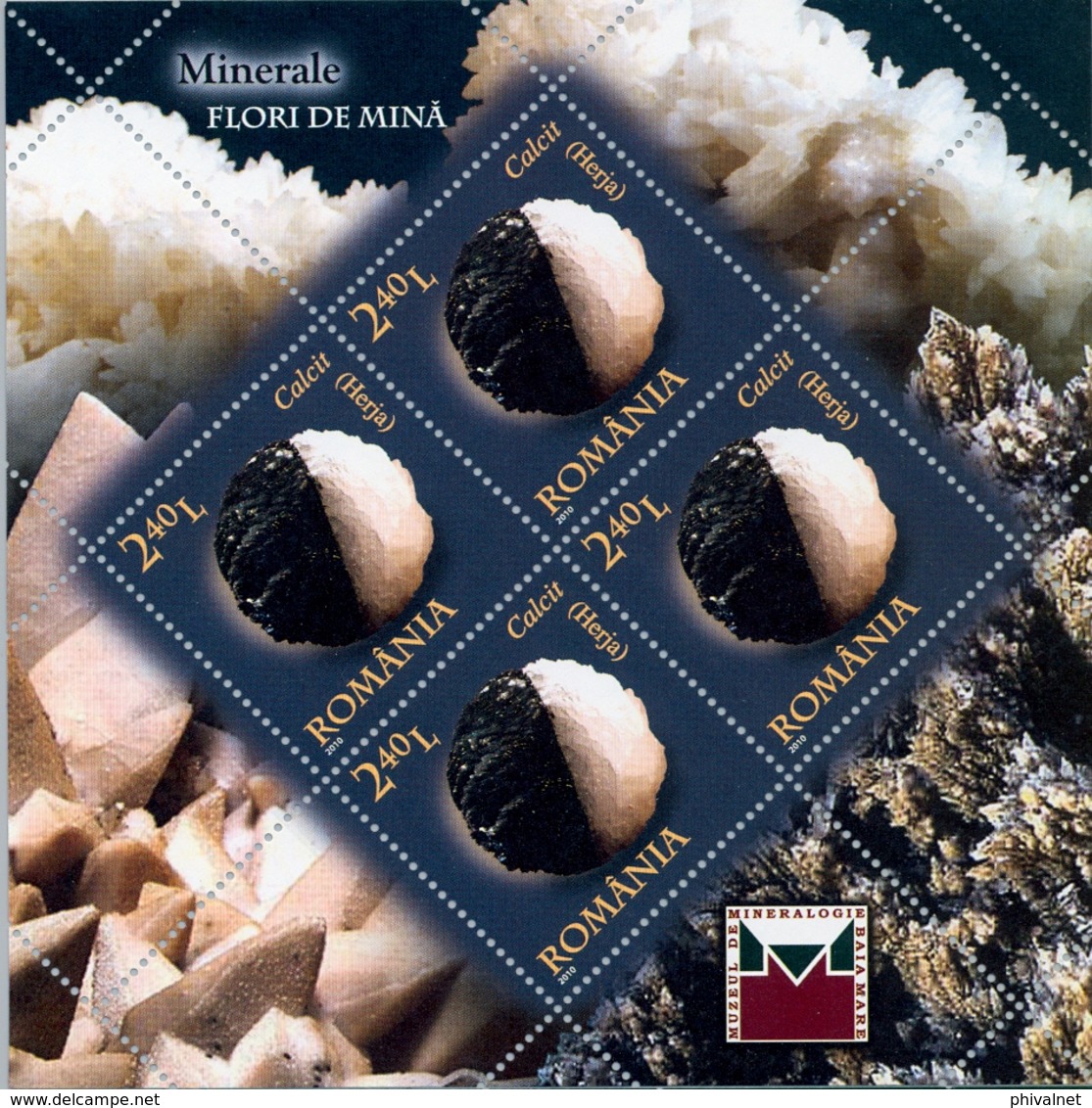 ROMANIA / RUMANIA 2010 , MNH , MINERALES , MINERAUX , MINERALS , GEOLOGIA , MINERIA , GEOLOGY , MINING - Minerales