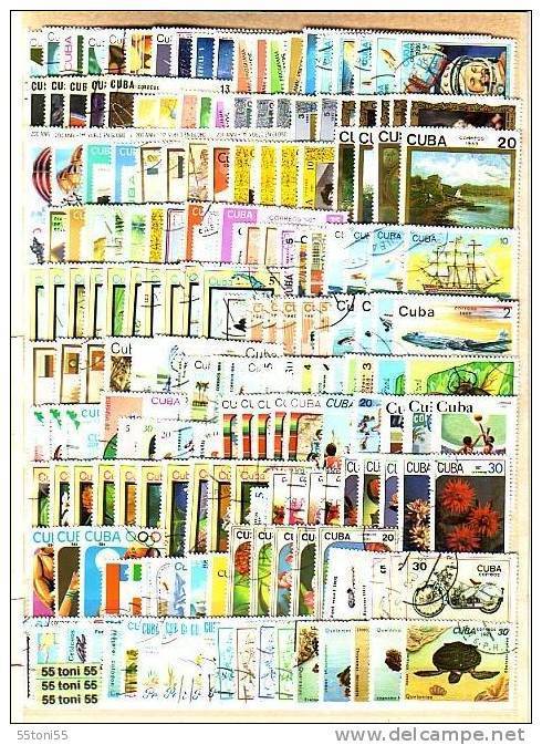 CUBA  200 Timbres Commémoratifs Tous Différents – Oblitérés (O) - Lots & Serien