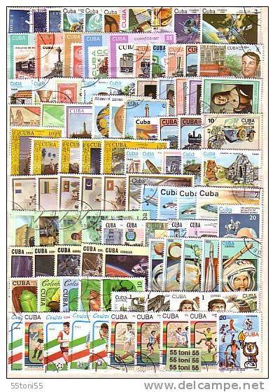 CUBA - 100 Different Large Thematical Stamps - ( Used ) - Lots & Serien