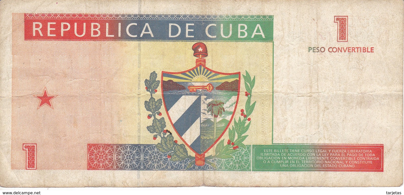 BILLETE DE CUBA DE 1 PESO CONVERTIBLE DEL AÑO 1994  (BANKNOTE) - Cuba