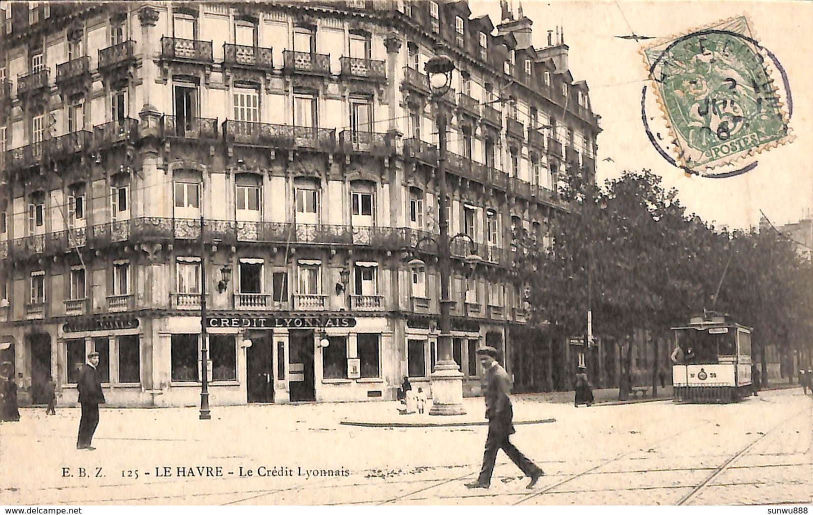 76 - Le Havre - Le Credit Lyonnais (animée Tram Tramway 1906) - Non Classificati