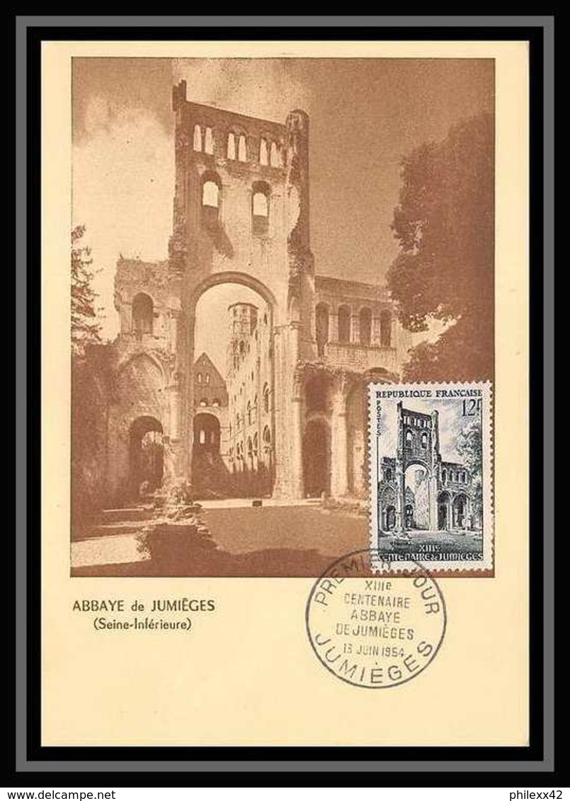 0830b/ Carte Maximum (card) France N°985 Abbaye De Jumièges Eglise Church 1954 - 1950-1959