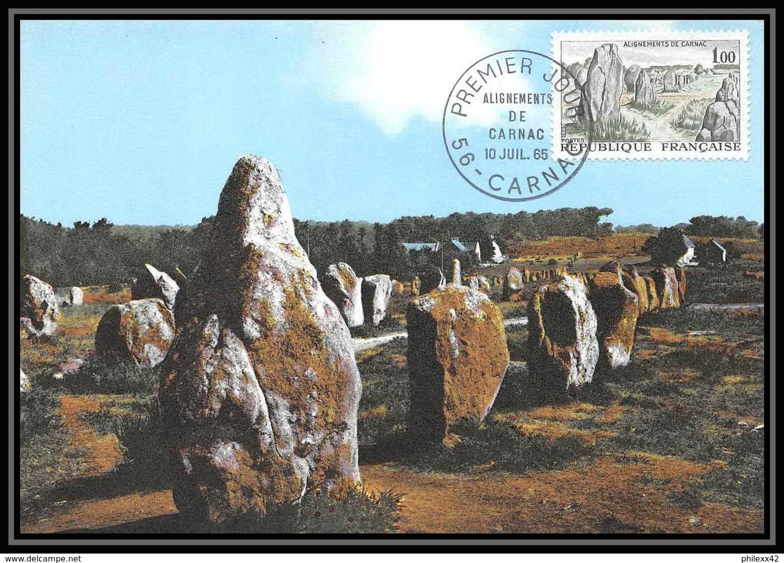 1854/ Carte Maximum (card) France N°1440 Alignements De Carnac Fdc Premier Jour - 1960-1969