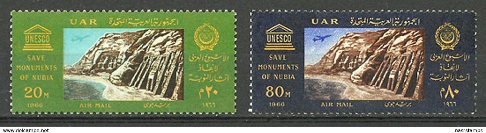 Egypt - 1966 - UN - UNESCO - Commemorate The Transfer Of The Temples Of Abu Simbe To A Hilltop - 63-66 - MNH** - Egittologia