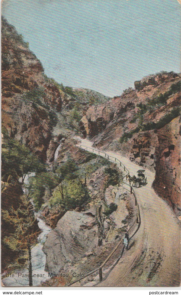 CO 1909 UTE PASS Manitou CO Colorado Postcard - Rocky Mountains