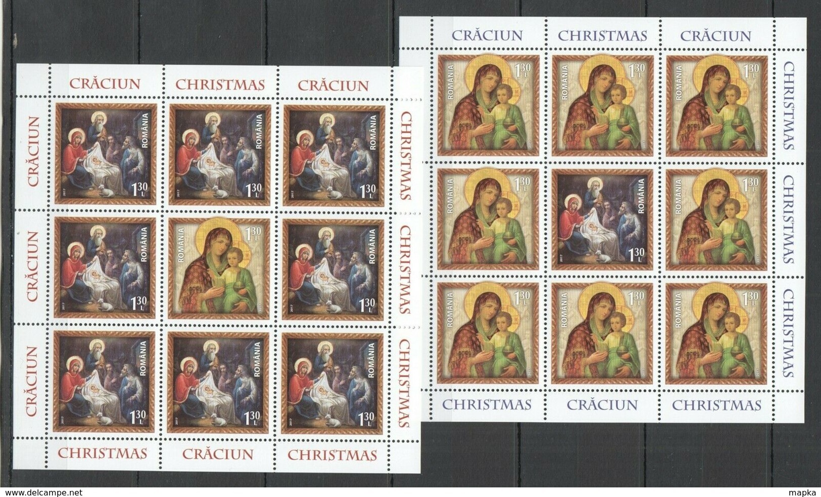 RM139 2017 ROMANIA ART RELIGIOUS PAINTINGS CHRISTMAS !!! 2KB MNH - Religieux