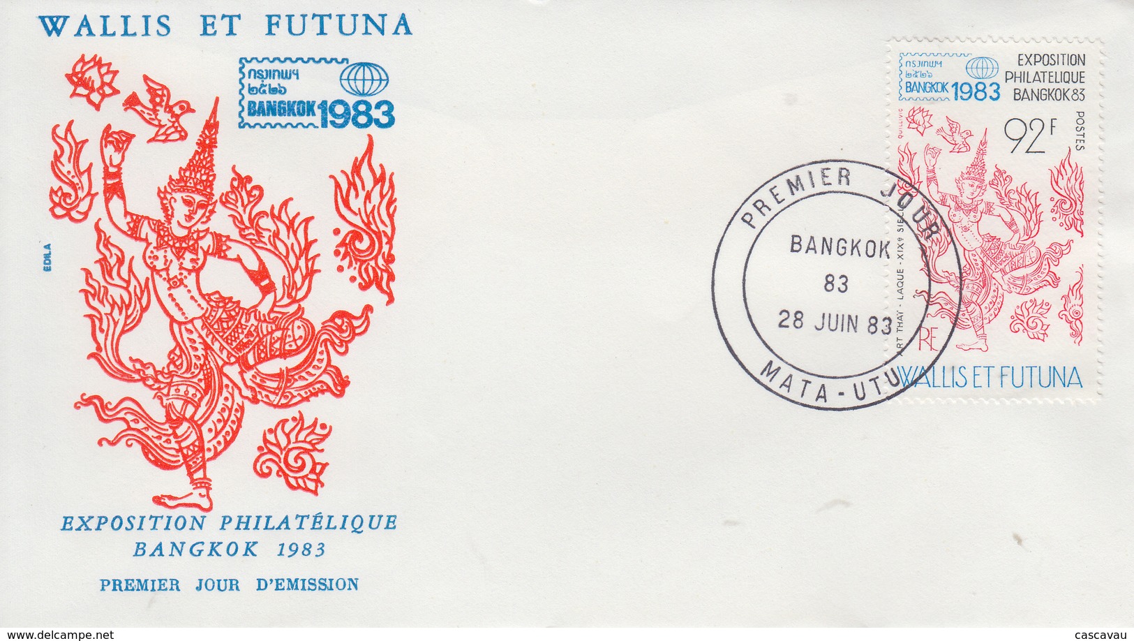 Enveloppe  FDC  1er  Jour   WALLIS  ET  FUTUNA   Exposition   Philatélique   BANGKOK   1983 - FDC