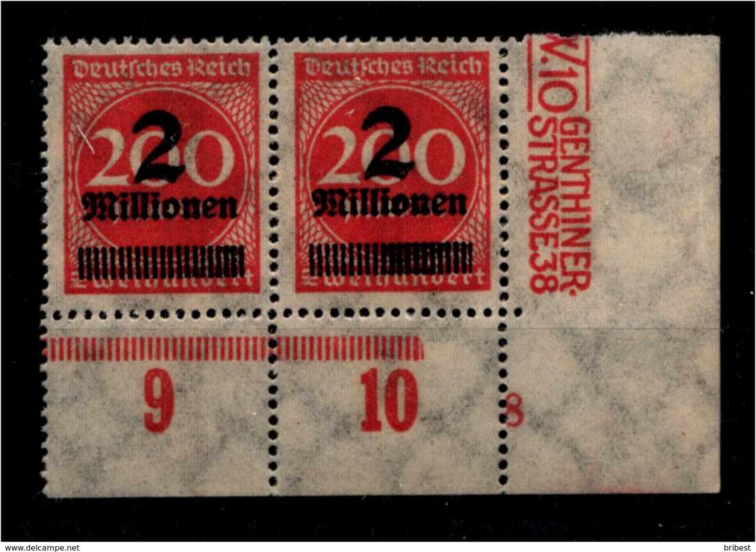 DEUTSCHES REICH 1923 Nr 309 Mit Plattennummer: 8 (94558) - Sonstige & Ohne Zuordnung