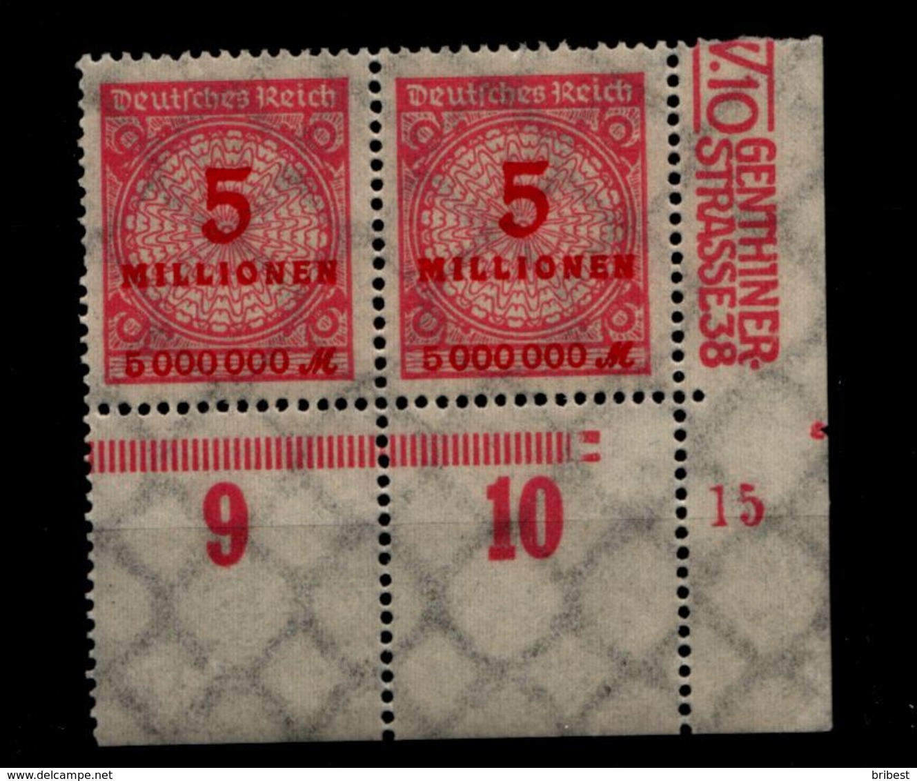 DEUTSCHES REICH 1923 Nr 317 Mit Plattennummer: 15 (94580) - Sonstige & Ohne Zuordnung