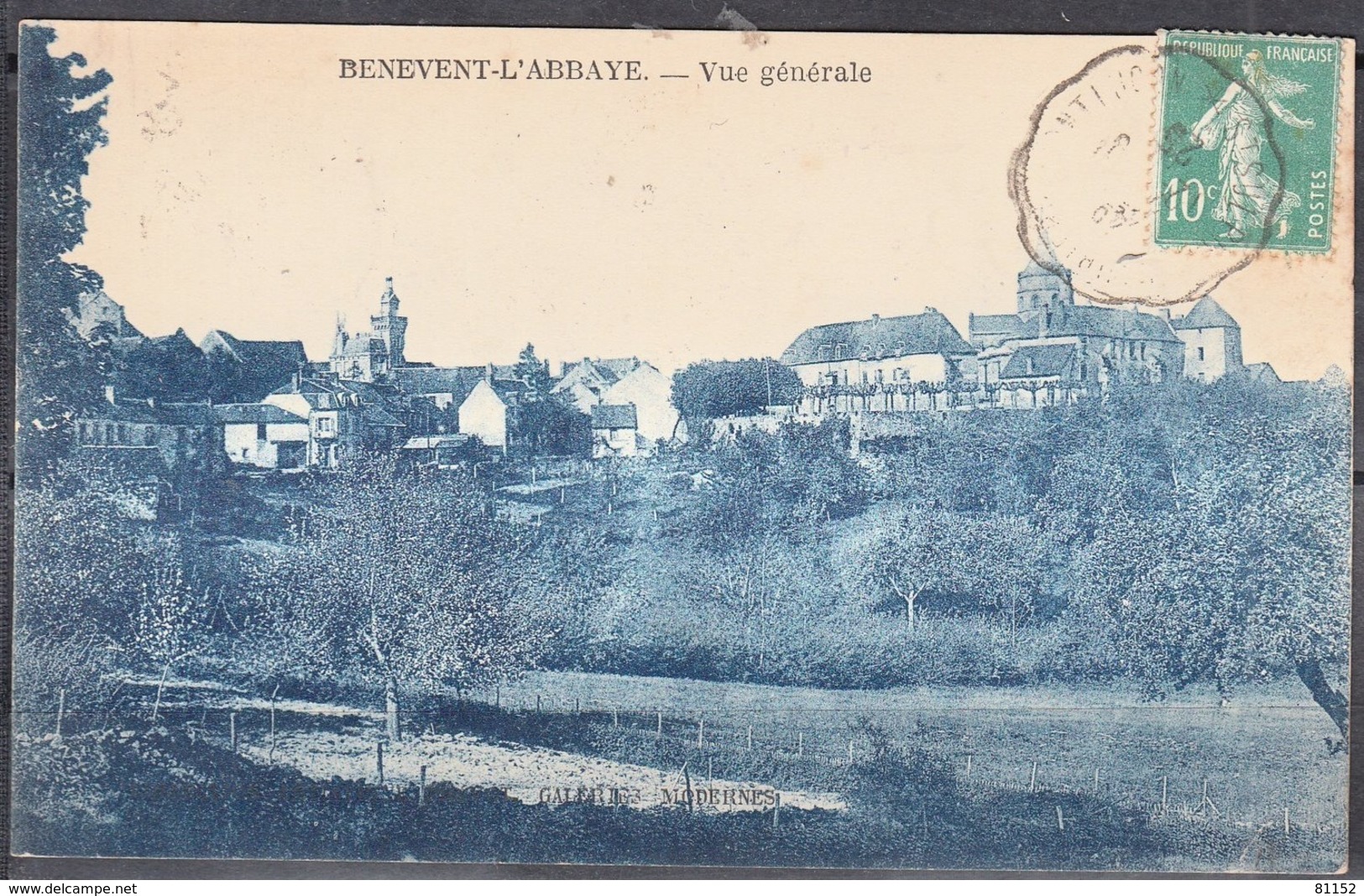 23    BENEVENT-L'ABBAYE    Vue Générale   Creuse   CPA    écrite à PUYLAUCHER Le 11 9 1925 - Benevent L'Abbaye