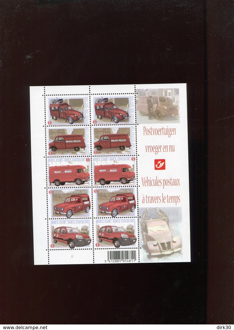 Belgie F3923/27 3923/27 Citroen Renault 2CV Bedford Cars Volledig Vel MNH RRR  Plaatnummer 6 - Feuilles Complètes & Feuillets