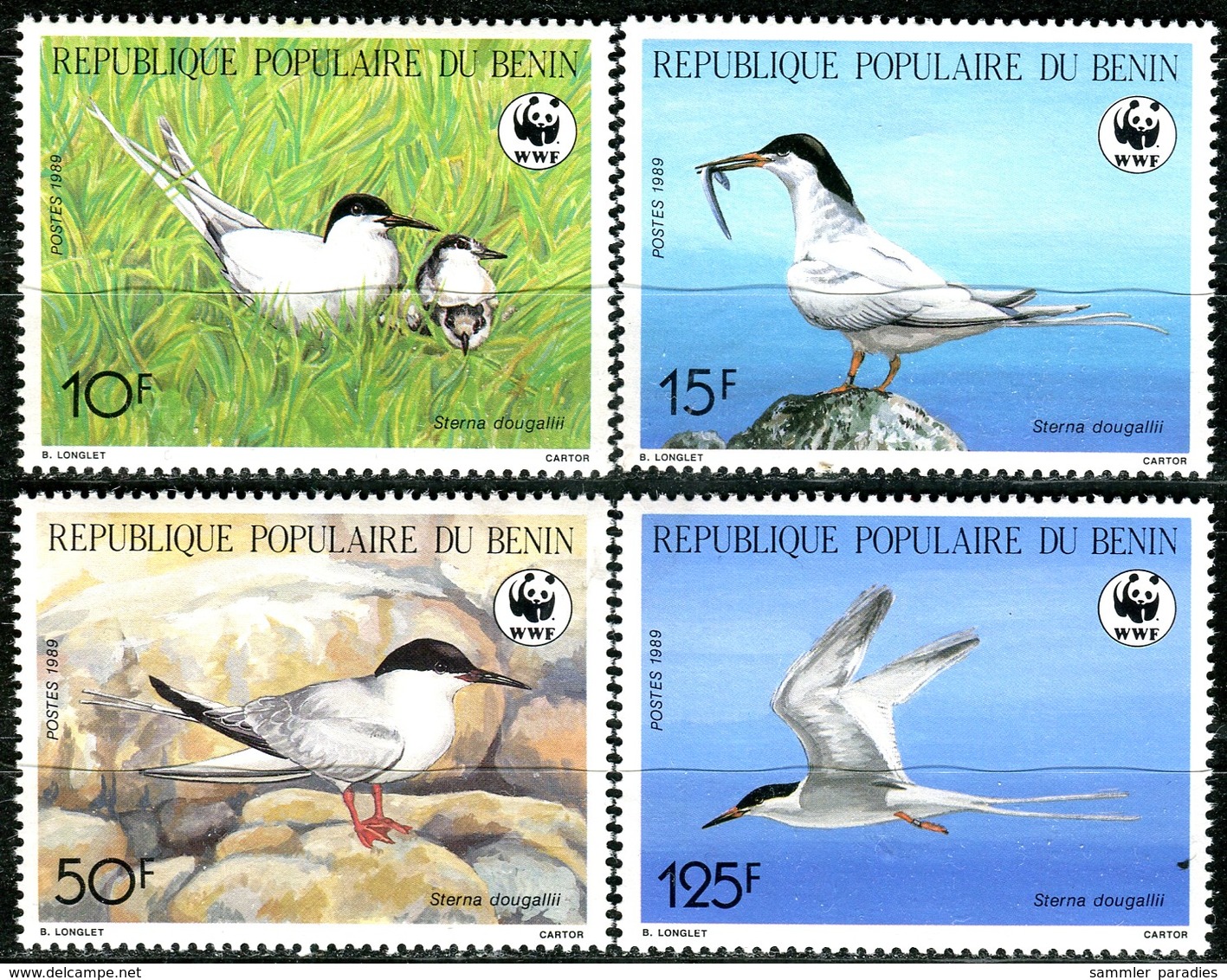 A04-02-2) Benin - 1989 WWF 077 - Mi 476 / 479 - ** Postfrisch -  Rosenseeschwalbe - Benin – Dahomey (1960-...)