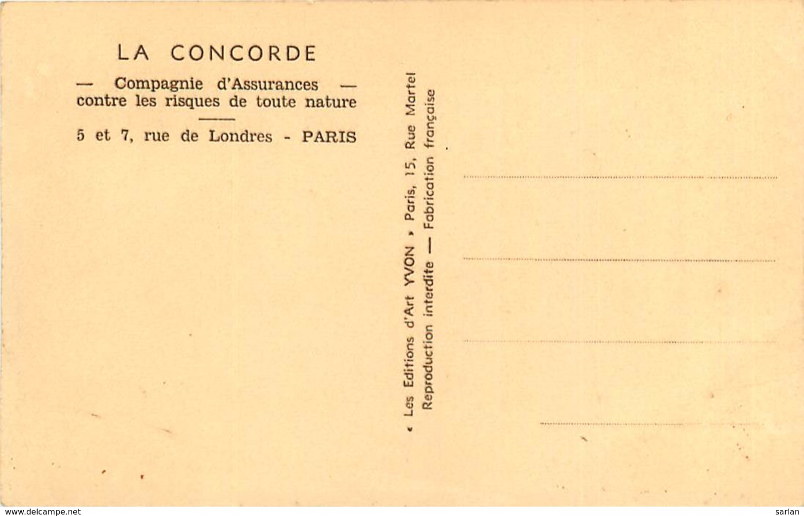 75 , PARIS IX , Assurance La Concorde Salle De Dactylographie 5/7 Rue De Londres , Machine A écrire , * 435 38 - Distrito: 09