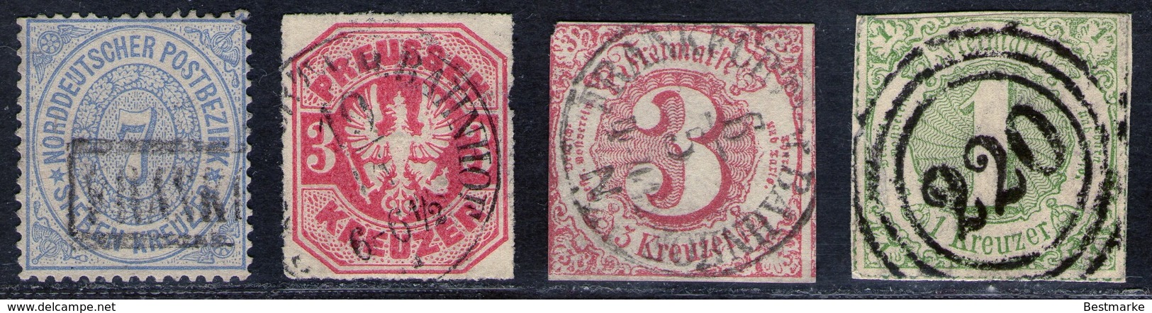 Slg. Gute Stempel Wie L1 FRANKFURT + BAHNHOF Auf 4 Marken - Collections