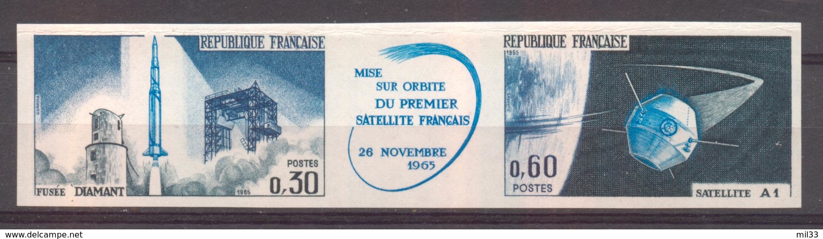 Triptyque Fusée Diamant Satellite  A1.YT 1465A De 1965 Sans Trace De Charnière Cote 250 € - Ohne Zuordnung