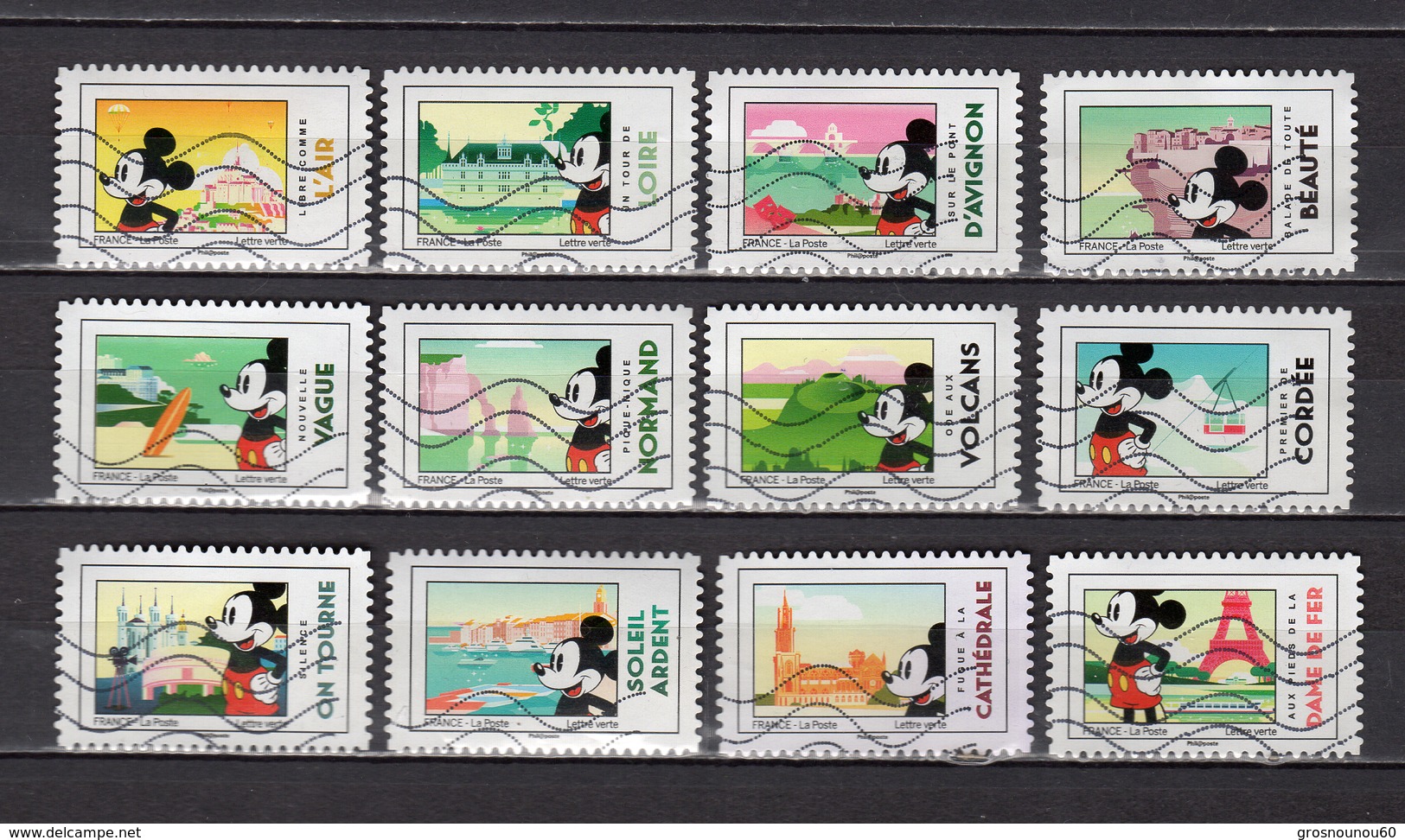 FRANCE SERIE DE 12 TIMBRES AUTOADHESIFS OBLITERES DE 2018 N 1582 A 1593 - Sonstige & Ohne Zuordnung