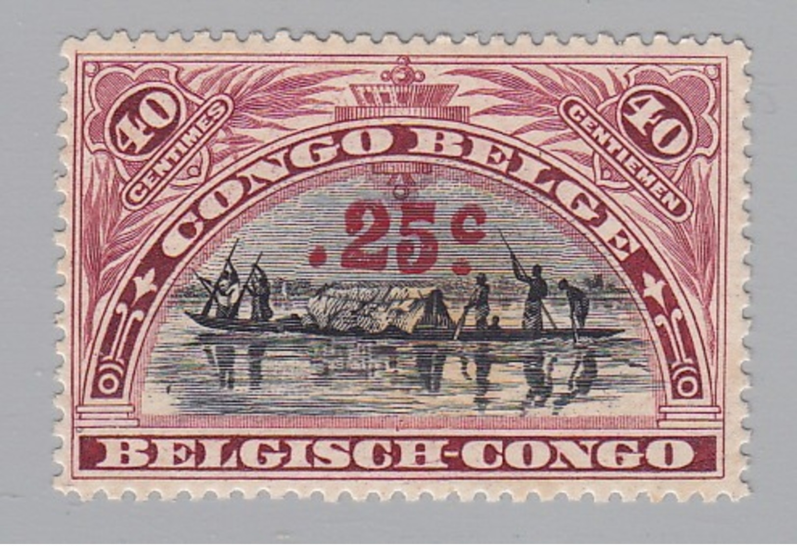 Belgisch Kong)-Congo Belge(x) Nr 97a Opdruk Karmijn Rood- Surcharge En Couleur Carmin -   MH - Unused Stamps