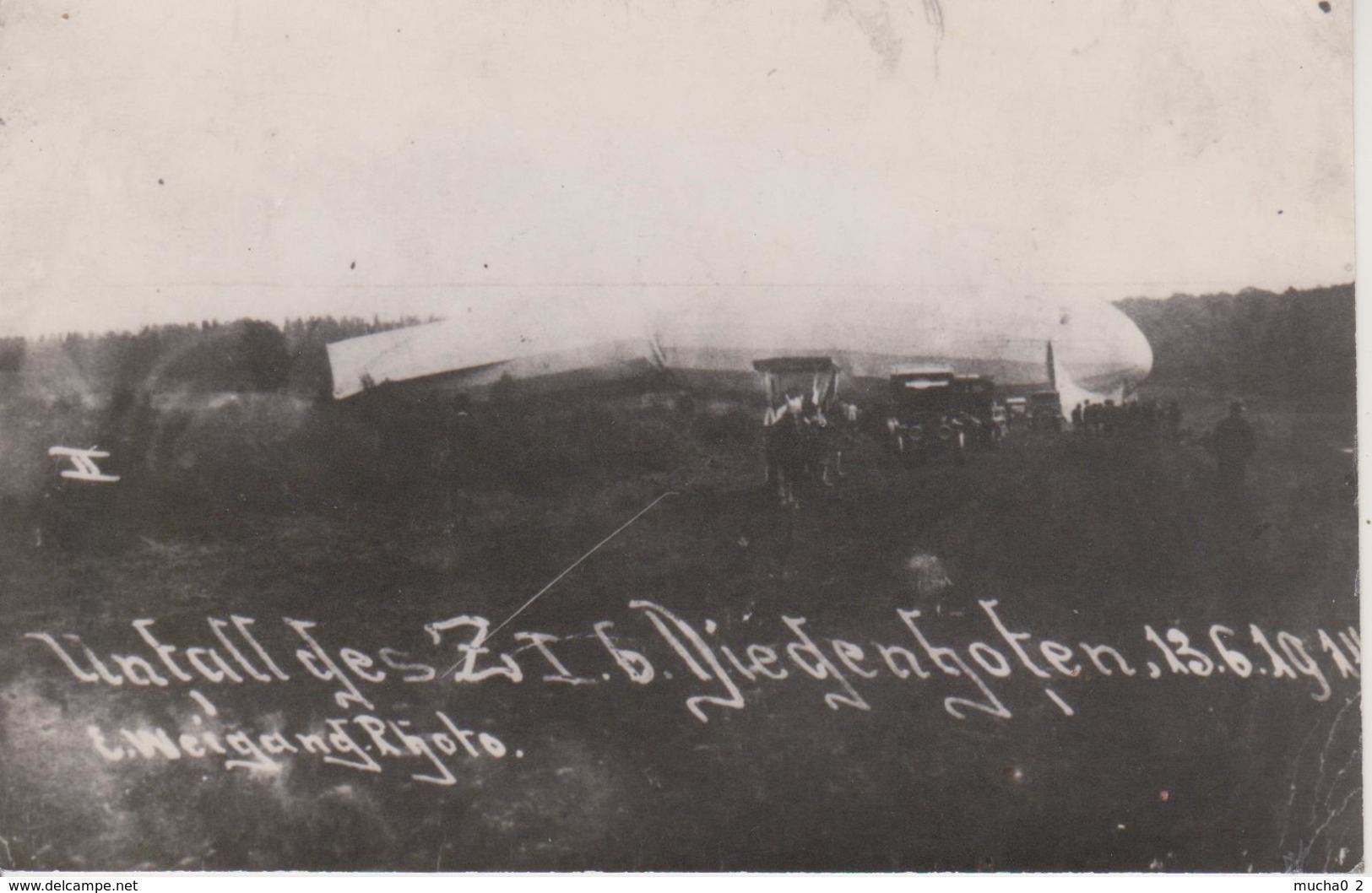 57 - THIONVILLE - CHUTE DU ZEPPELIN Z I 6 A BEAUREGARD LE 13.06.1914 - PHOTO/CARTE - Thionville