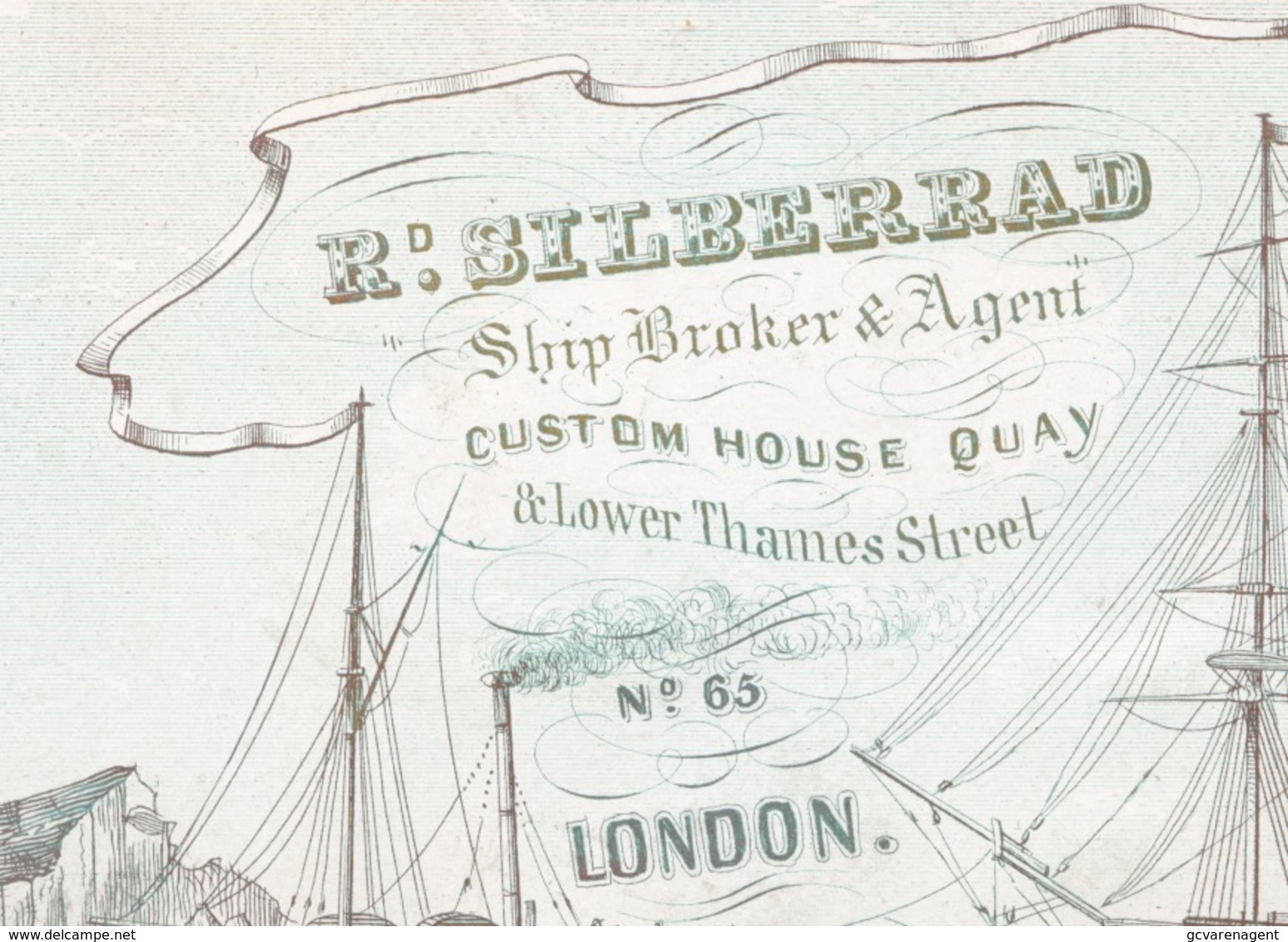 LONDON PORSELEINKAART  14X11 CM - Rd.SILBERRAD SHIP BROKER & AGENT CUSTON HOUSE A LOWER THAMSE STREET 65 LONDON 4 SCANS - Publicités