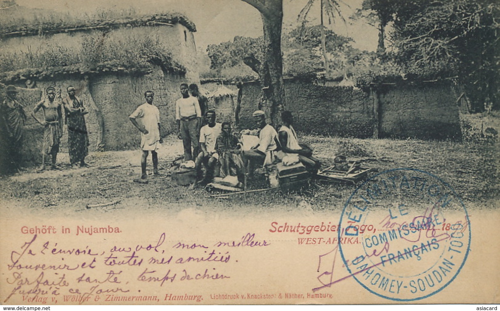 Gehoft In Nujamba Schutzgebiet , Togo Delimitation Togo Soudan Dahomey German Togo Stamp Used 1899 - Togo