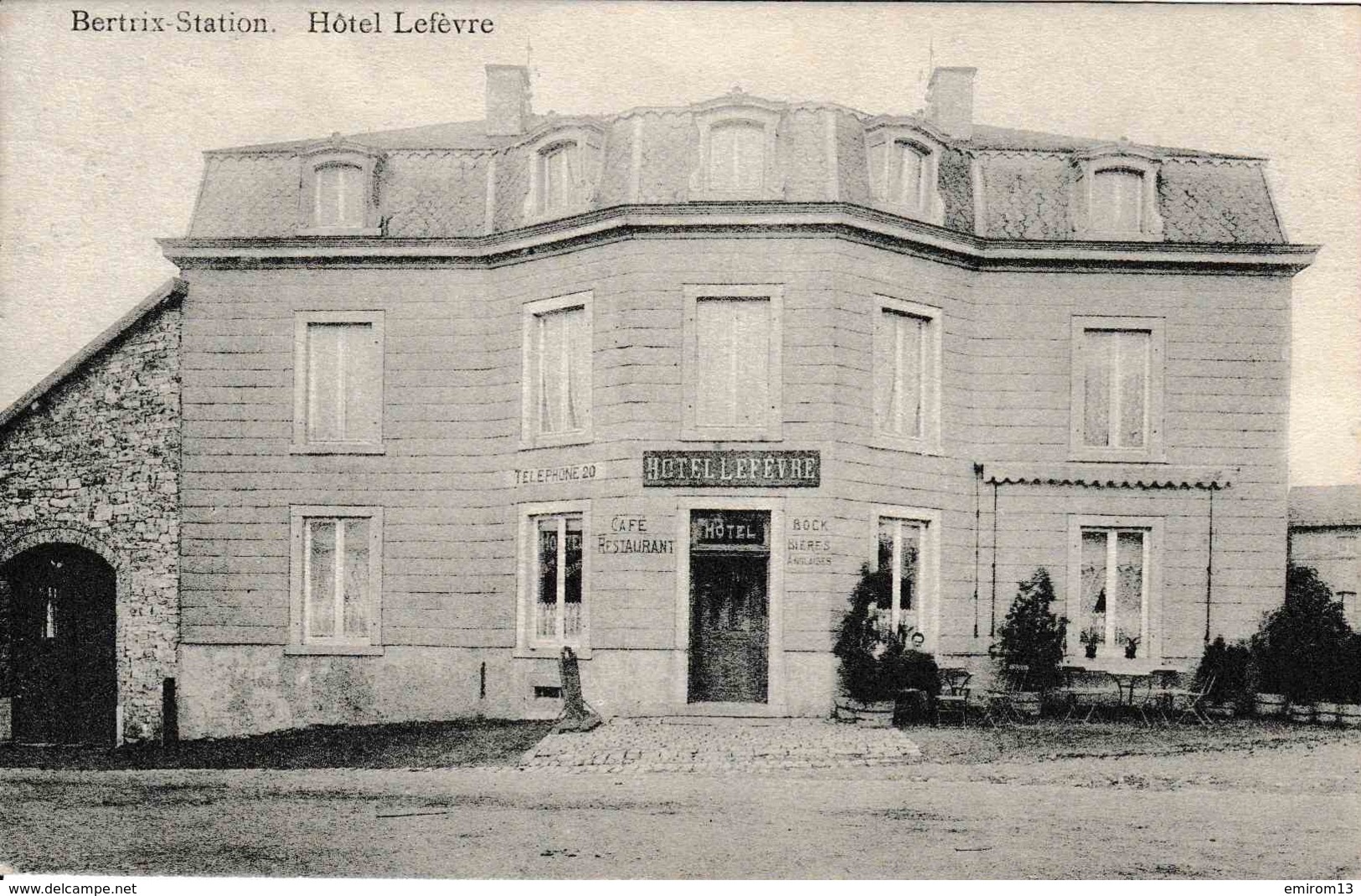 Bertrix Station Hôtel Lefèvre Café Restaurant Bock Bière Anglaise - Bertrix