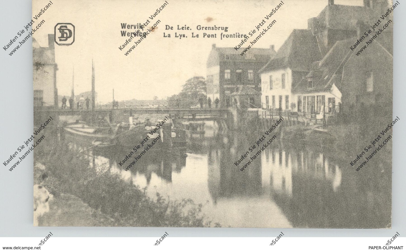 B 8940 WERVIK, Grensbrug, 1917, Deutsche Feldpost - Wervik