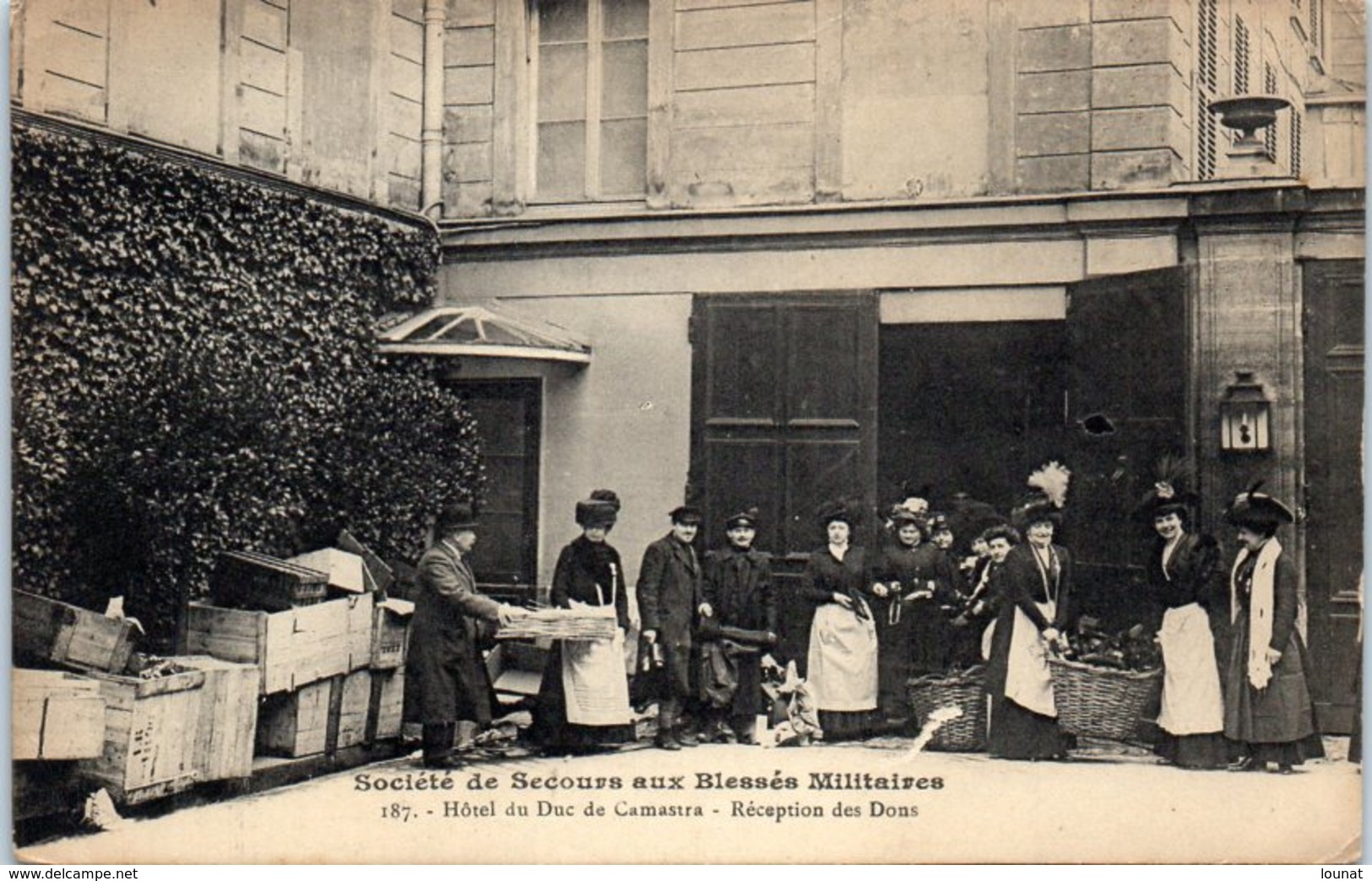 CROIX ROUGE -Société De Secours Aux Blessés Militaires - Hôtel Du Duc De Camastra - Réception Des Dons - Tampon - Red Cross